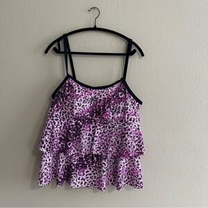 Swimsuits For All Animal Print Ruffle Tankini Top